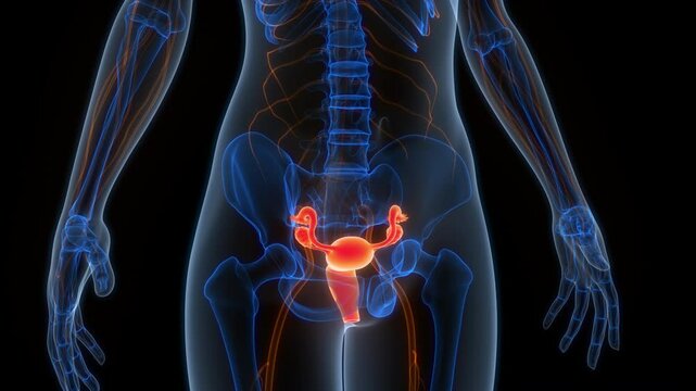 Female Reproductive System Anatomy Animation Concept