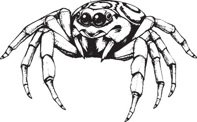 Spider. Hand drawn vector illustration	