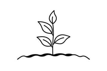 Simple Plant Sprout Growing in Soil Nature, Growth, Life