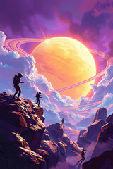 man on the top of the mountain