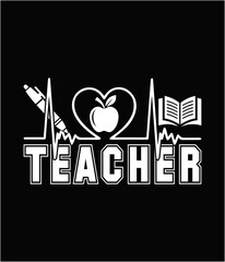 Heartbeat teacher printable cut file.