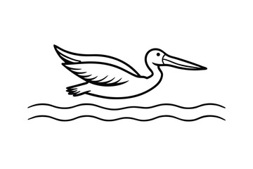 Pelican Bird Flying Over Ocean Waves Water Wildlife Nature