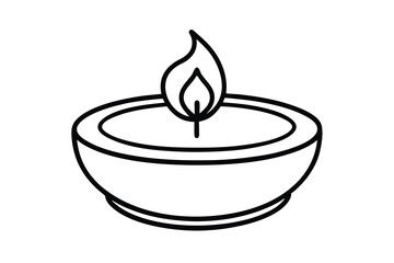 Burning Candle Icon Flame, Wax, Bowl, Light, Illumination, Relaxation, Serenity, Peace, Warmth, Hygg
