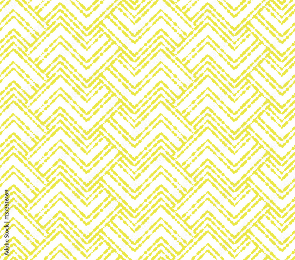 Poster Abstract geometric pattern with stripes, lines. Seamless vector background. White and yellow ornament. Simple lattice graphic design