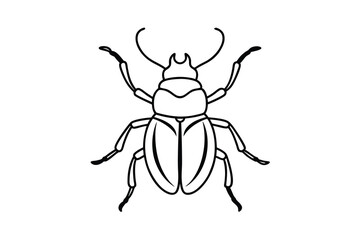 Line Art Beetle Drawing Insect, Entomology, Nature, Wildlife, Graphic