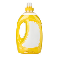 Yellow Liquid Detergent Bottle on transparent background