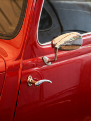A door handle of a retro car