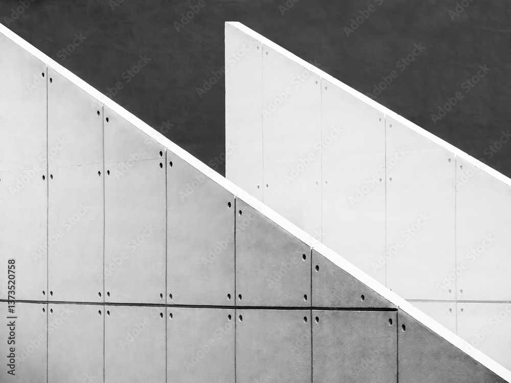 Poster cement wall tiles texture triangle geometric shape modern building architecture details