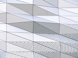 Geometric pattern square Metal work Steel texture Wall art Modern Building exterior