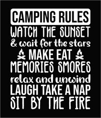 Camping rules printable cut file.