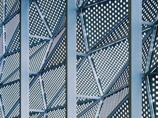 Metal steel geometric steel frame dot pattern Architecture details shade lighting