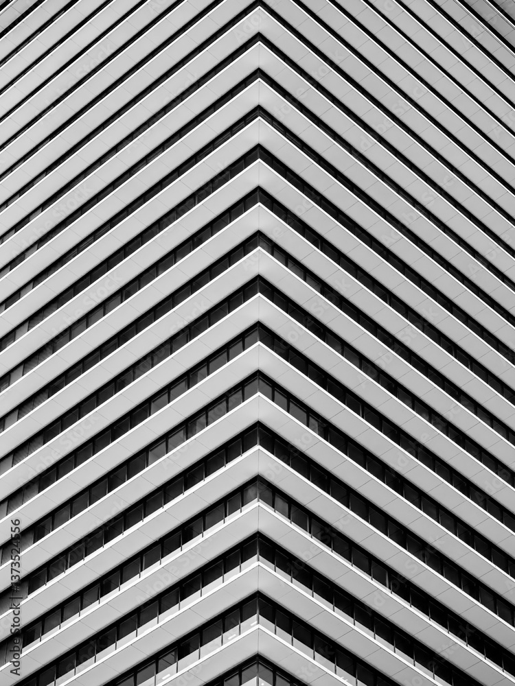 Poster modern building corner steel facade cladding architecture details geometric line