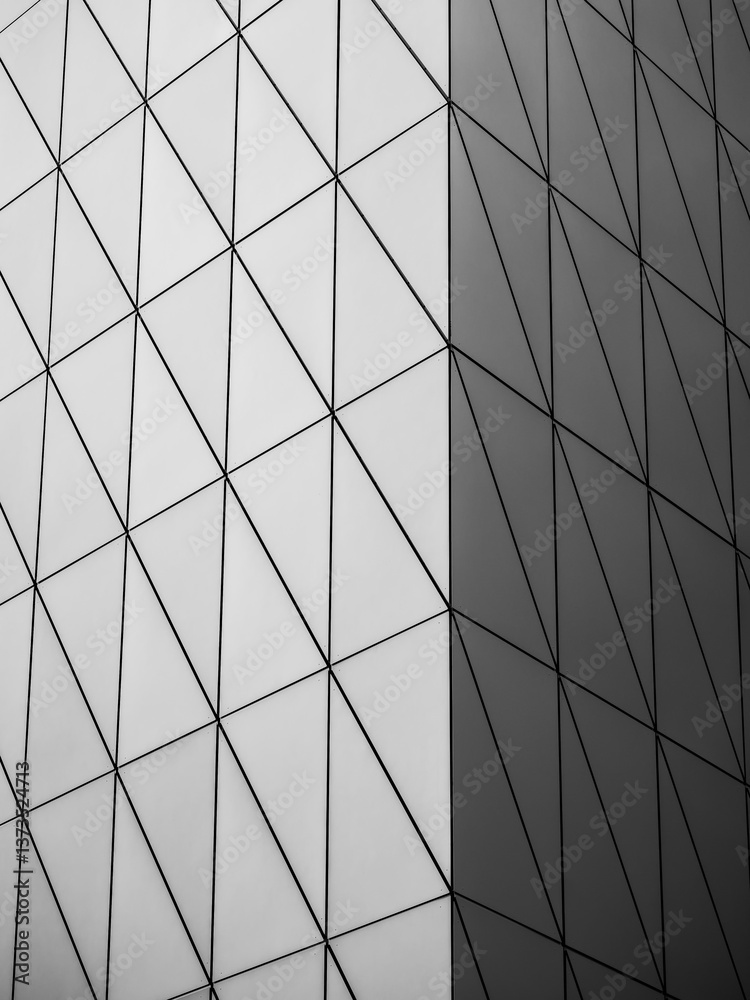 Poster geometric line pattern architecture details modern building wall facade