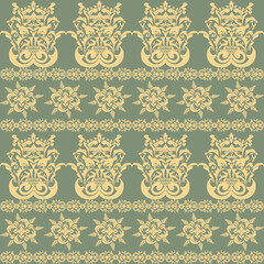Damask seamless vector background. baroque style pattern. Graphic ornate pattern for wallpaper, fabric, packaging, wrapping. Damask flower ornament.