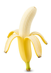 Peeled Banana Isolated on White