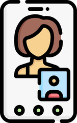 videocall Illustration on a white background.