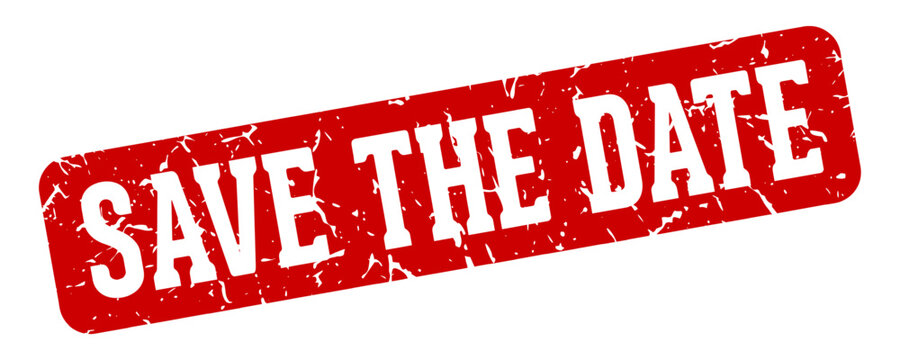 save the date rectangular sign. save the date stamp