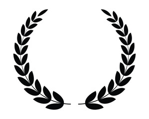 laurel wreath award black and white vector