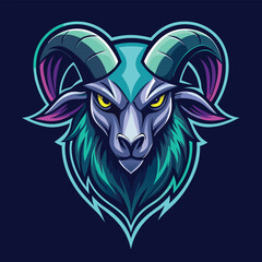 Goat King Logo - Crowned Goat with Elegant Details, Vector Art