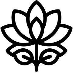 Silhouette flower logo #6