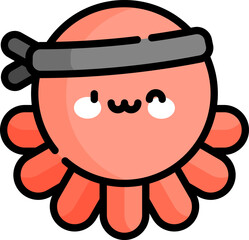 squid Illustration on a white background.