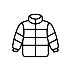 Puffer jacket outline icon on a simple background  
