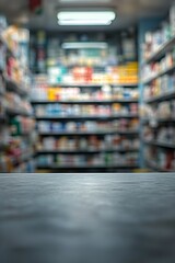 Pharmacy Interior Blurred Table Top