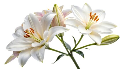 Fototapeta premium Elegant White Lilies on a Wooden Casket for Funeral and Memorial Services