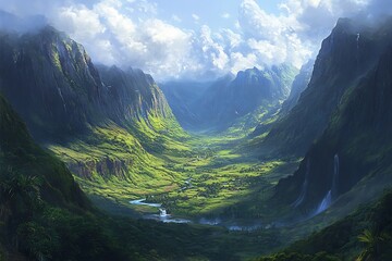 Obraz premium a dramatic valley