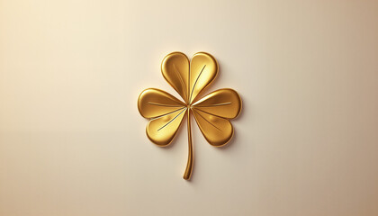 Golden four-leaf clover symbol representing luck and prosperity  