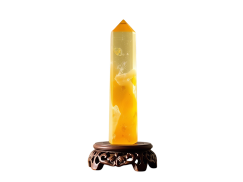 Radiant Citrine Crystal Obelisk Sculpture