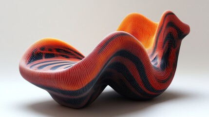 Obraz premium Abstract Orange and Black Modern Sofa Design.