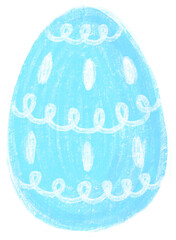 Hand-Drawn Blue Easter Egg Illustration