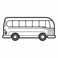 bus-line-art-on-white-background