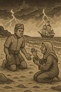 Malin Kundang is a famous Indonesian folklore from West Sumatra about a young man who forgets his roots. Malin Kundang was a poor boy who lived with his mother in a coastal village. Desperate to chang