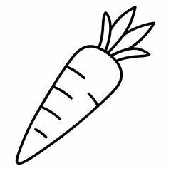 carrot-outline-on-without-color--white-background