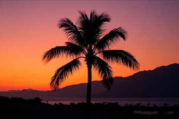 palm tree silhouette at sunset