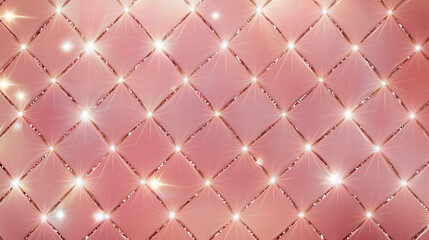 ピンクとゴールドの輝く光ときらめく星の幻想的な背景キラキラライトアップ格子柄