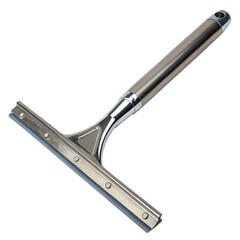 Professional Stainless Steel Window Squeegee with Rubber Blade on transparent background