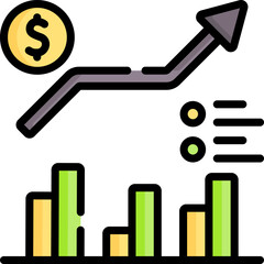 bar chart Illustration on a white background.
