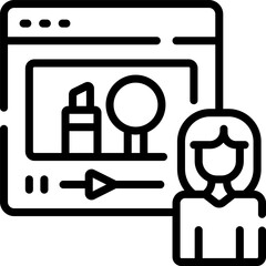 beauty blogger Illustration on a white background.