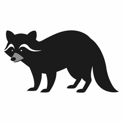 flat-raccoon--silhouette-vector-illustration