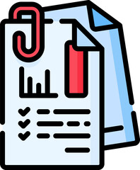 business report Illustration on a white background.