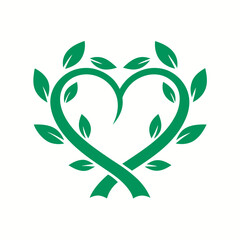 green heart with leaves