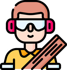 carpenter Illustration on a white background.