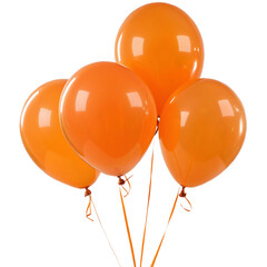 Orange Balloons on Transparent Background