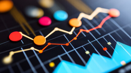 Data visualization with colorful graphs and charts
