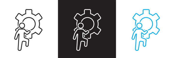 Outsourcing  icon. Design for websites, mobile interfaces, presentations, and visual branding. Vector illustration. isolated on white and black background. EPS 10