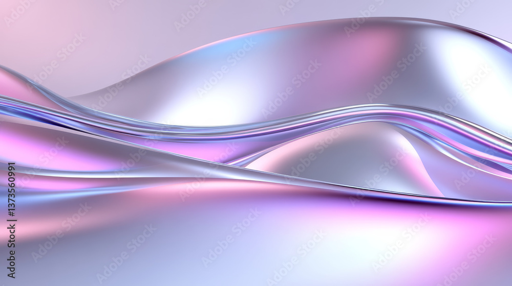 Wall mural smooth liquid waves create serene abstract background