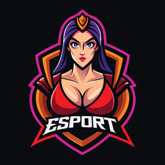 Superhero Girl Logo - Dynamic Female Character with Futuristic Suit, Vector Art